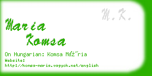 maria komsa business card